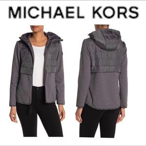 Michael Kors Gray Hooded Puffer Jacket
